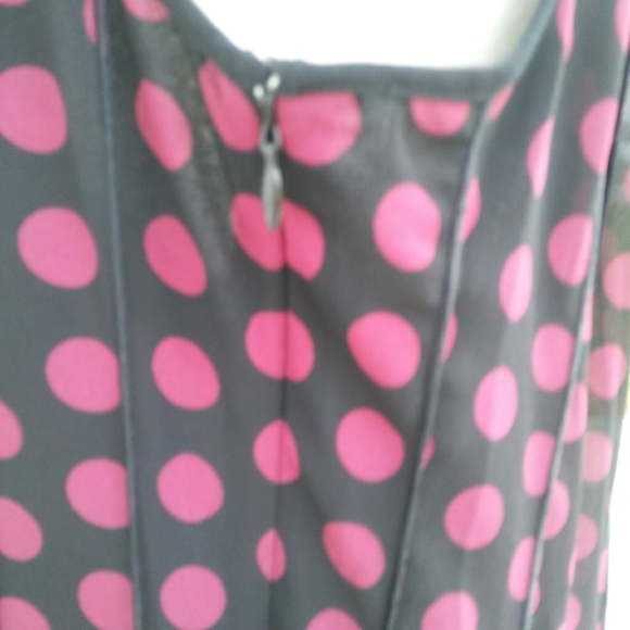 Black Michael Kors dress with red polkadots sz 16 - Picture 5 of 8